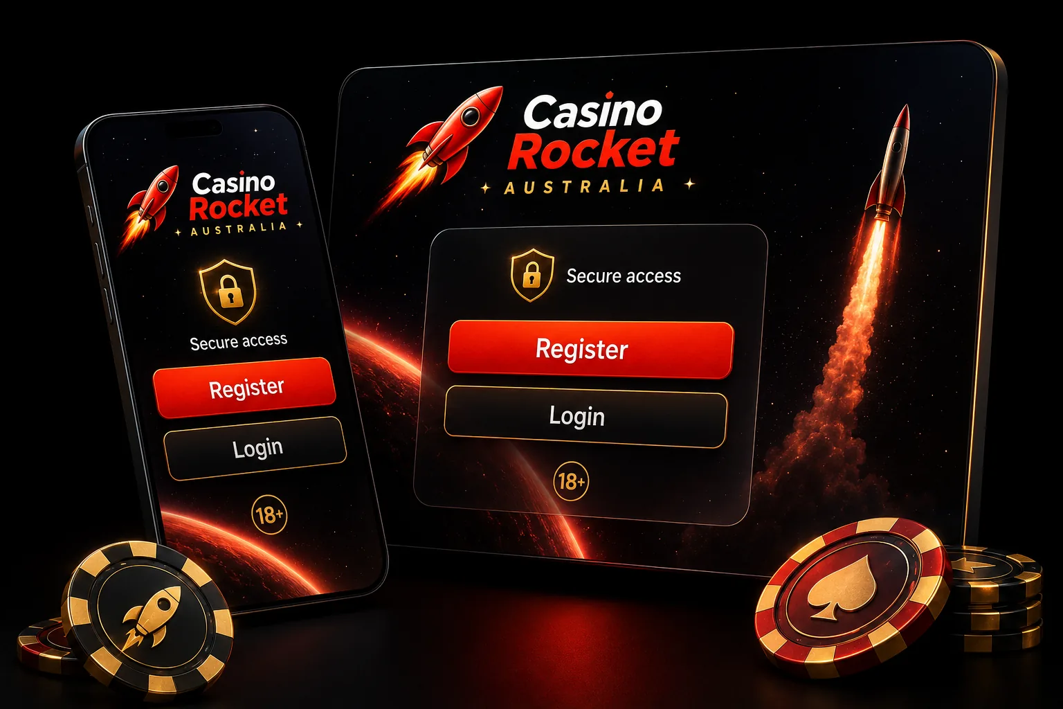 Casino Rocket Australia sign up form — secure register or login for Aussie players